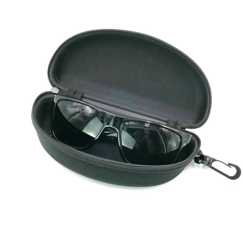 眼鏡拉鍊盒-黑色EVA眼鏡盒，附掛勾